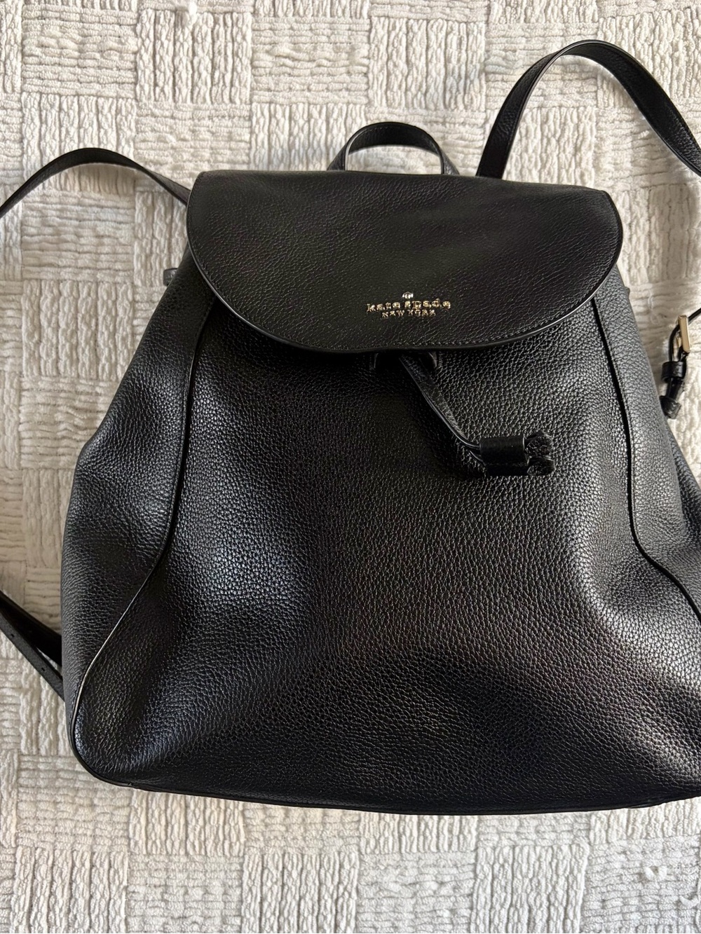 kate spade Black Pebbled Leather Backpack